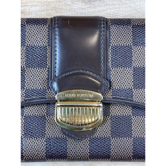 Authenticated Louis Vuitton Damier Ebene Sistina Long Wallet As Is - Picture 4 of 16